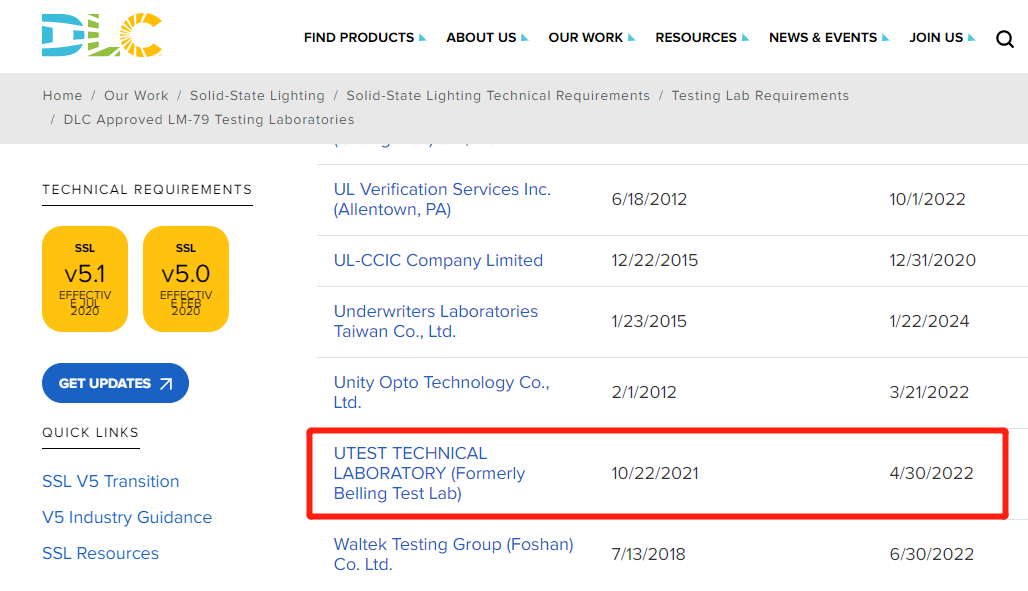 dlc-approved-testing-lab-certificate